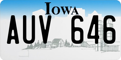 IA license plate AUV646