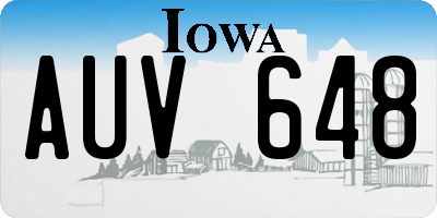 IA license plate AUV648