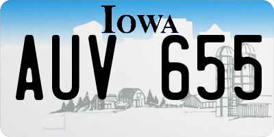 IA license plate AUV655