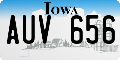 IA license plate AUV656