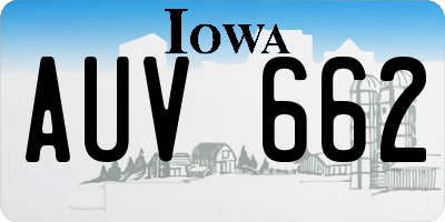 IA license plate AUV662