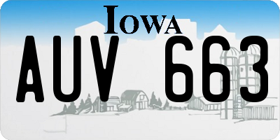 IA license plate AUV663