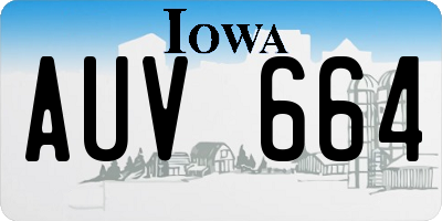 IA license plate AUV664