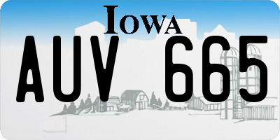 IA license plate AUV665
