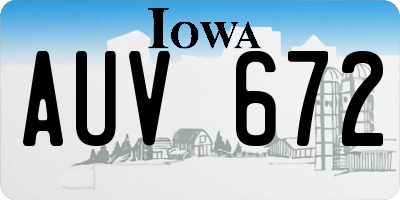 IA license plate AUV672