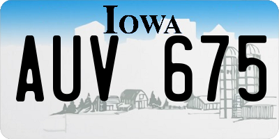 IA license plate AUV675