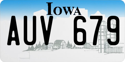 IA license plate AUV679