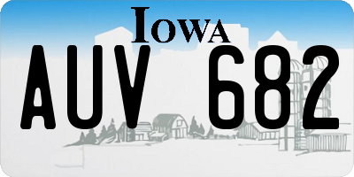 IA license plate AUV682