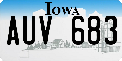 IA license plate AUV683