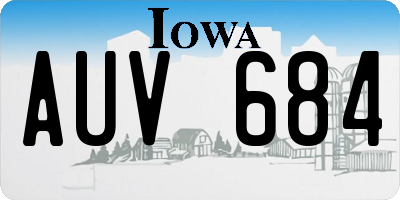 IA license plate AUV684