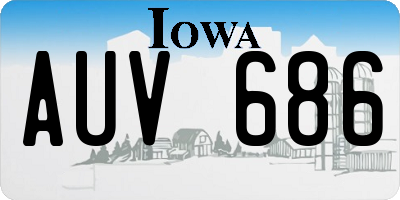 IA license plate AUV686