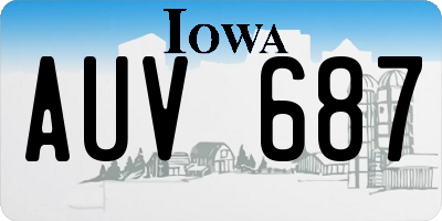 IA license plate AUV687