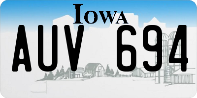 IA license plate AUV694