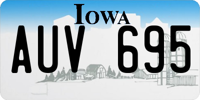 IA license plate AUV695