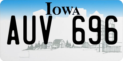 IA license plate AUV696