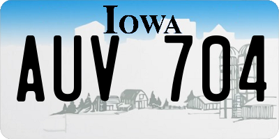 IA license plate AUV704