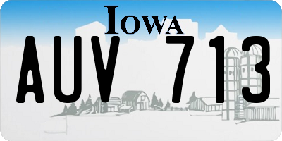 IA license plate AUV713