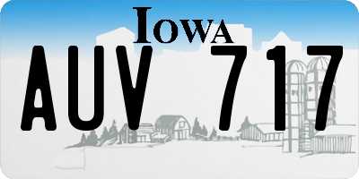 IA license plate AUV717