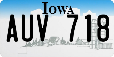 IA license plate AUV718