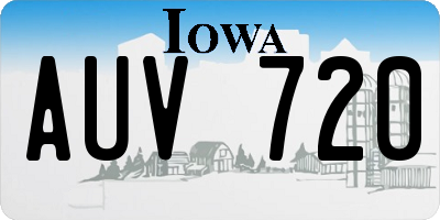 IA license plate AUV720