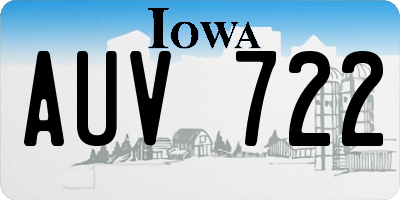 IA license plate AUV722