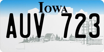 IA license plate AUV723