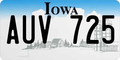 IA license plate AUV725