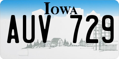 IA license plate AUV729