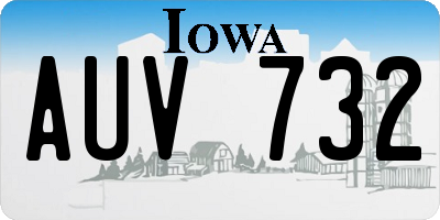 IA license plate AUV732