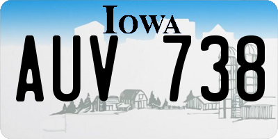 IA license plate AUV738