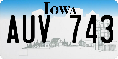 IA license plate AUV743