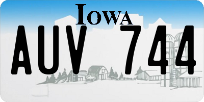 IA license plate AUV744