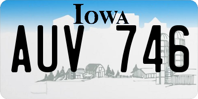 IA license plate AUV746