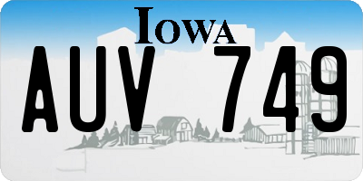 IA license plate AUV749