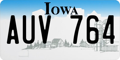 IA license plate AUV764