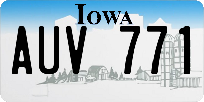 IA license plate AUV771