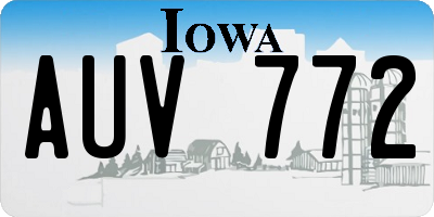 IA license plate AUV772