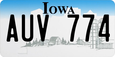 IA license plate AUV774
