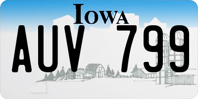 IA license plate AUV799
