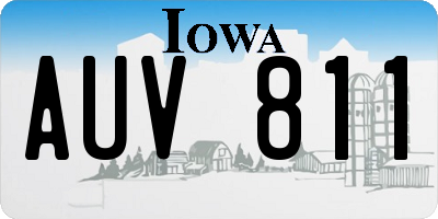 IA license plate AUV811