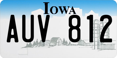 IA license plate AUV812