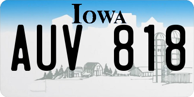 IA license plate AUV818
