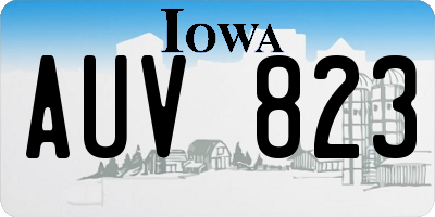 IA license plate AUV823