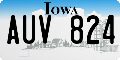 IA license plate AUV824