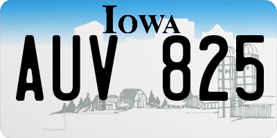 IA license plate AUV825