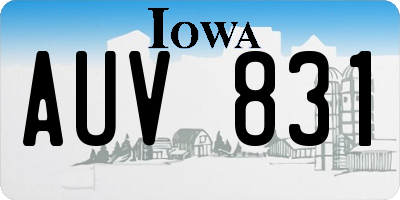 IA license plate AUV831