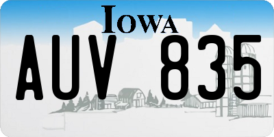 IA license plate AUV835