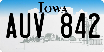 IA license plate AUV842