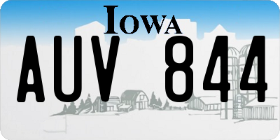 IA license plate AUV844
