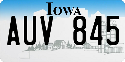 IA license plate AUV845